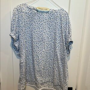 Tish Cox Women's Blue Floral Blouse